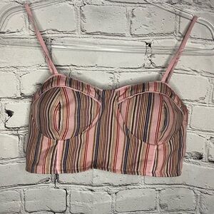 Striped Multicolor Corset Crop Top